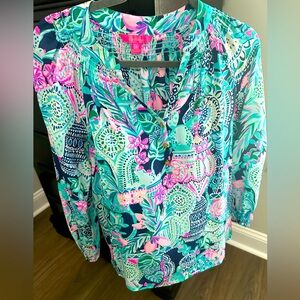 Lily Pulitzer “Elsa” silk blouse, worn twice